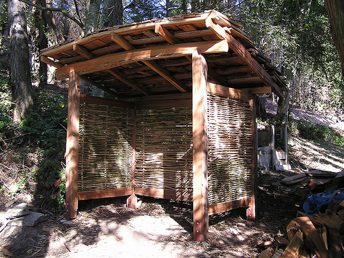 Cedar and Bamboo Garden Shed - Thuja Wood Art - Reclaimed ...