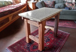 cedar table with Environite top