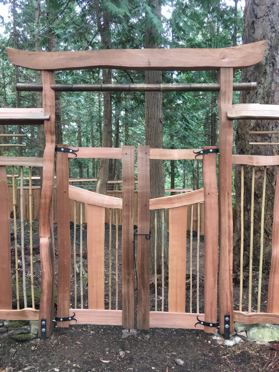 Bamboo Garden Gate Thuja Wood Art Reclaimed Cedar Furniture Wood