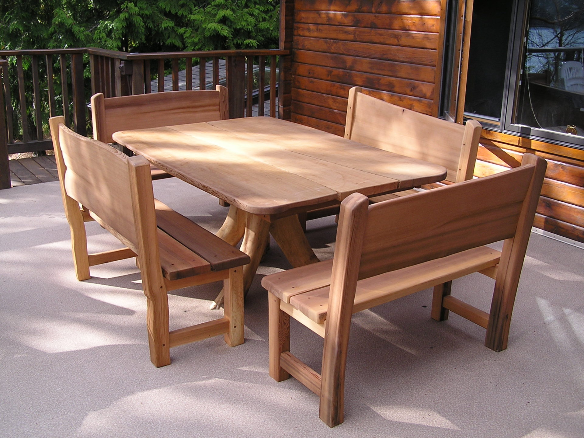 Outdoor Cedar Table - Thuja Wood Art - Reclaimed Cedar Furniture Wood 
