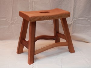 custom red cedar stool by thujawoodart